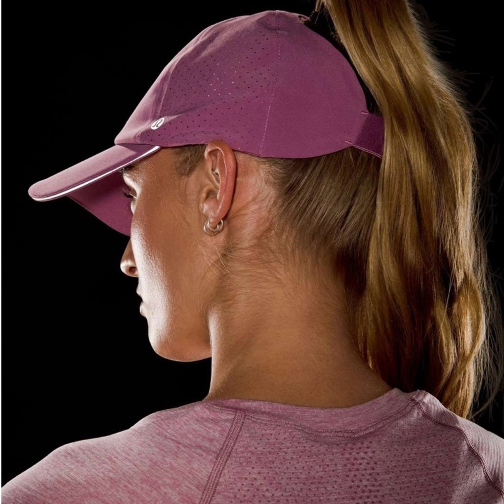 Lululemon Fast and Free Ponytail Vent Running Hat in Velvet Dust